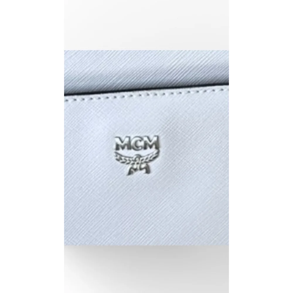 MCM Light Gray/Lavender Leather Satchel w/ Crossbody Strap - Picture 2 of 12